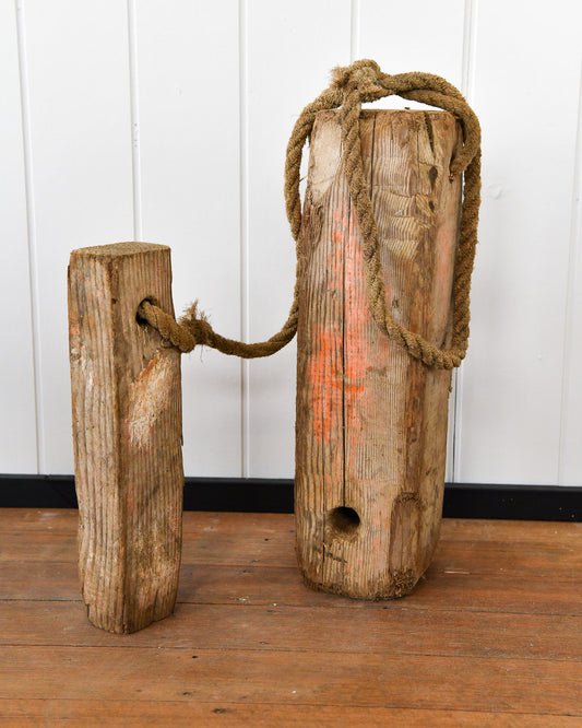 Pair of Old Wooden Fenders
