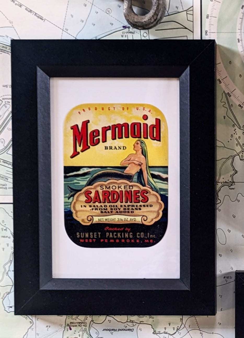 Framed Vintage Sardine Labels