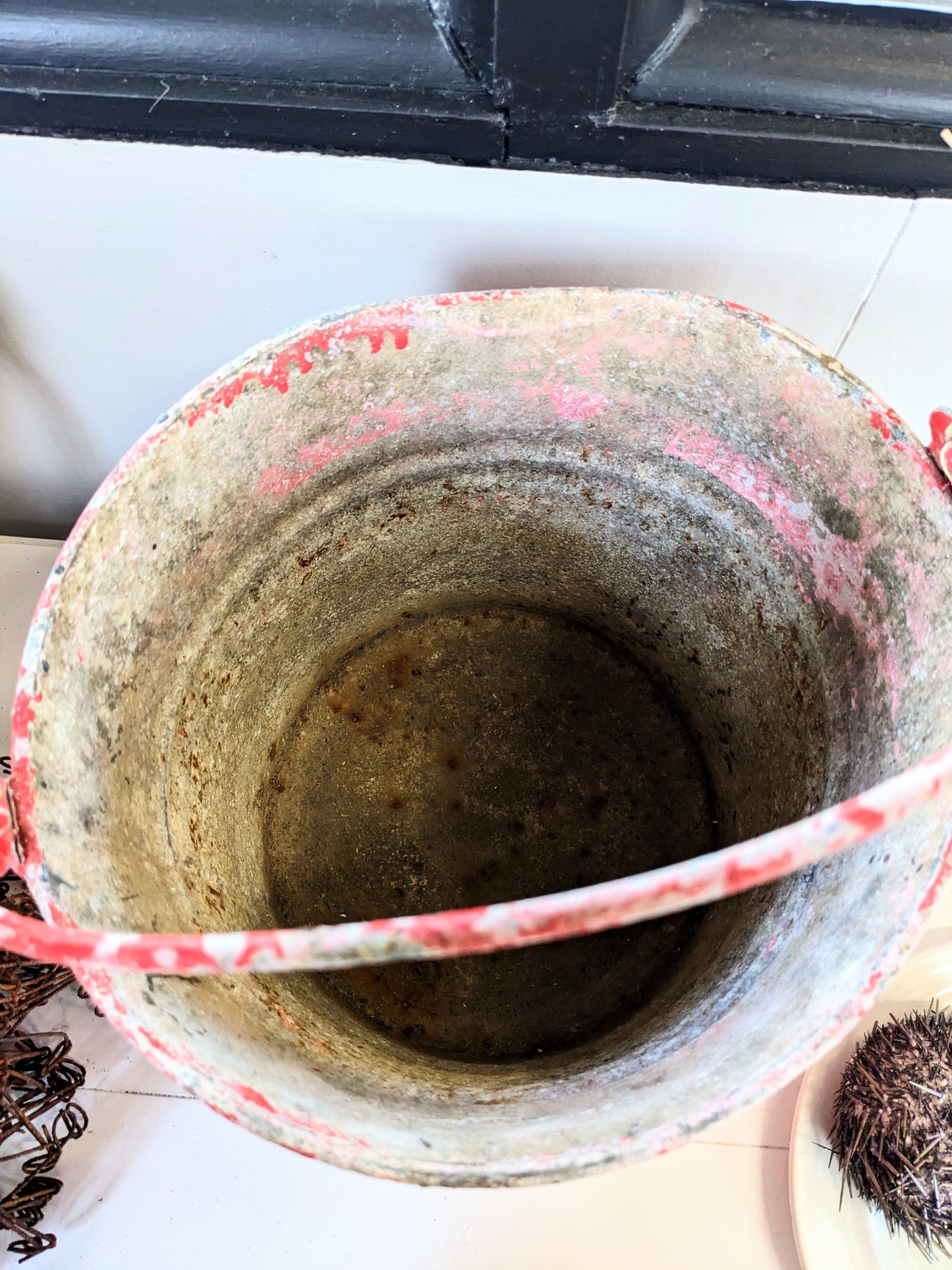 Old metal fire bucket