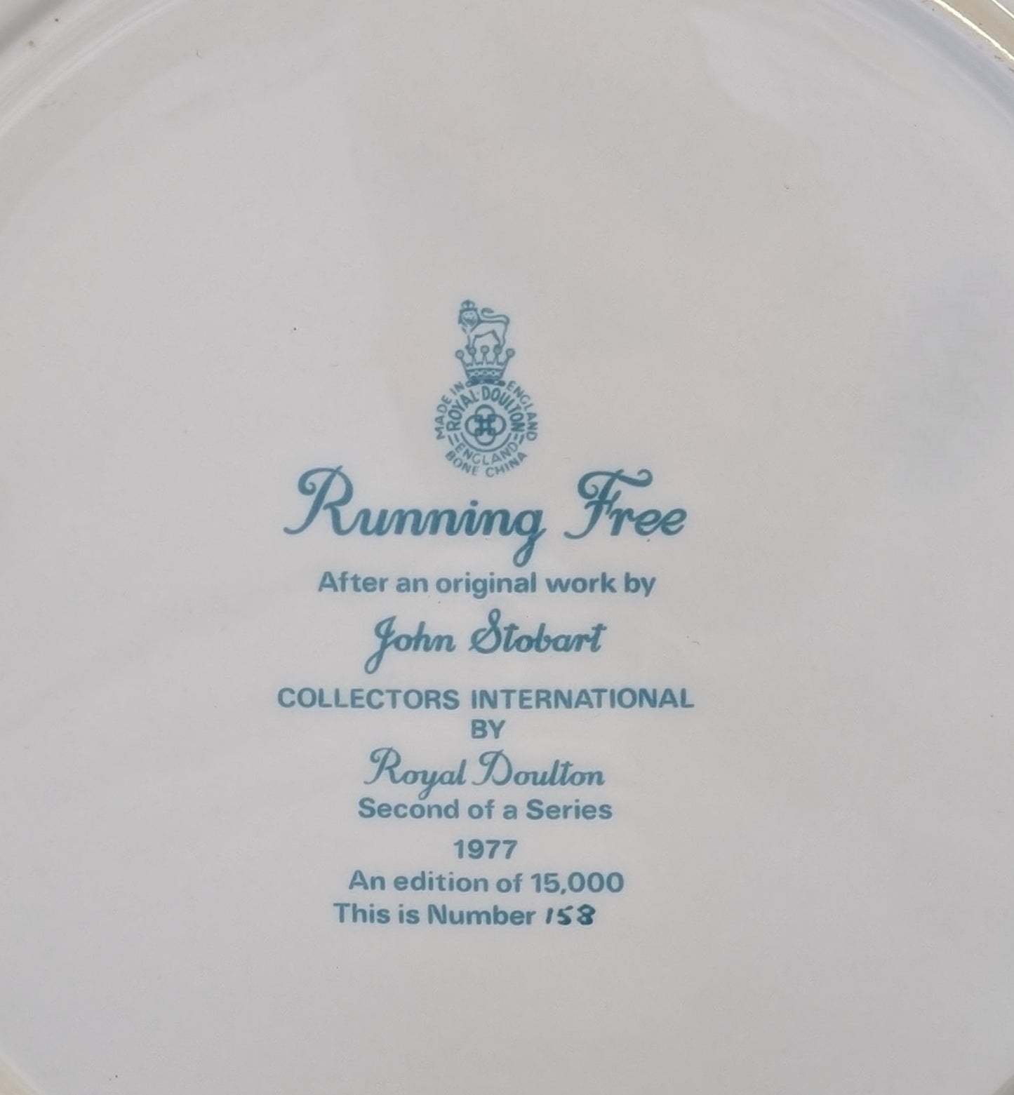 Vintage Limited Edition Royal Doulton Decorative plate "Running Free"