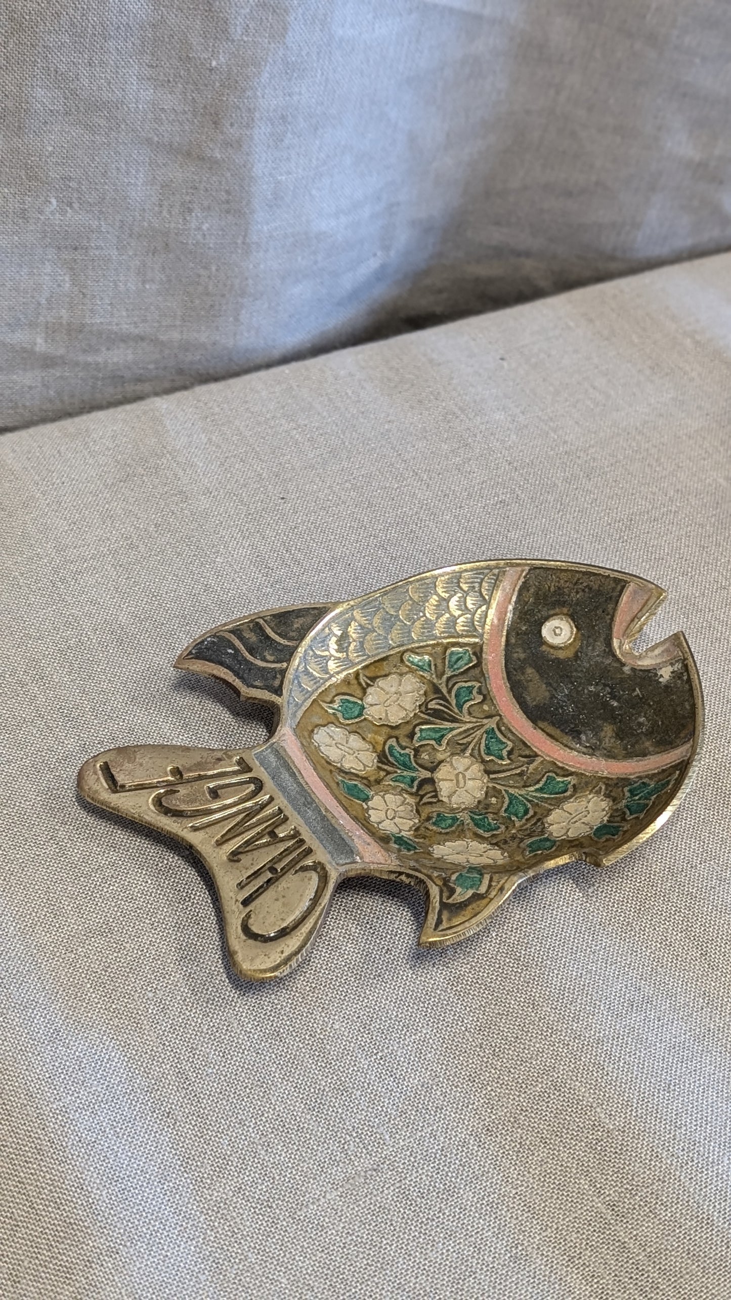 Brass and Enamel Coin Dish