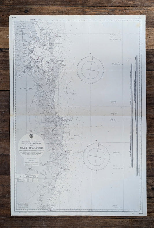 QLD / NSW - 1963 Wooli Head to Cape Moreton including Byron Bay 1029 Chart / Map