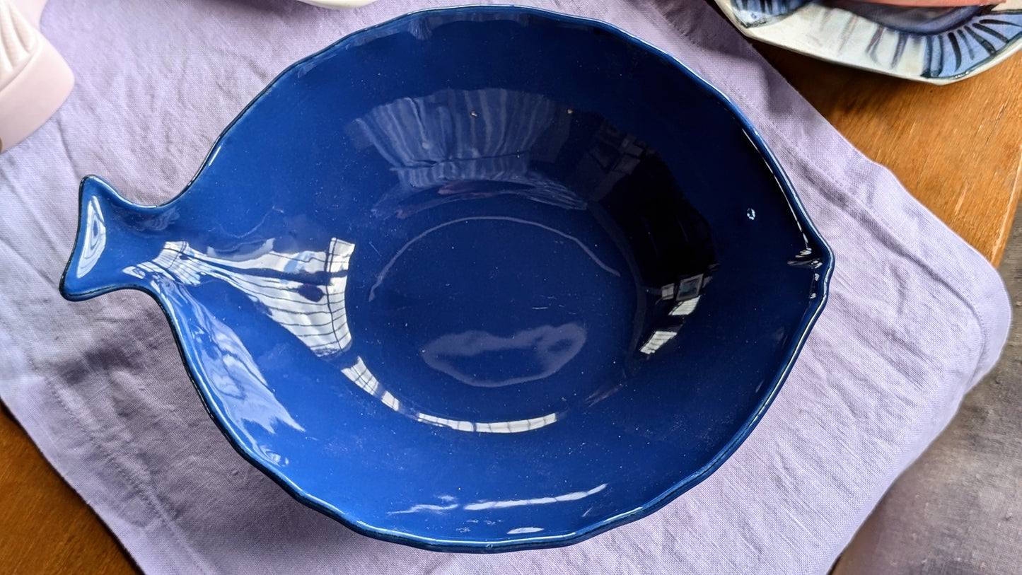 Ceramic Fish Salad Bowl