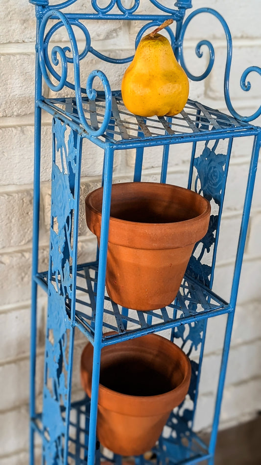 Vintage Metal Plant Stand / Shelf