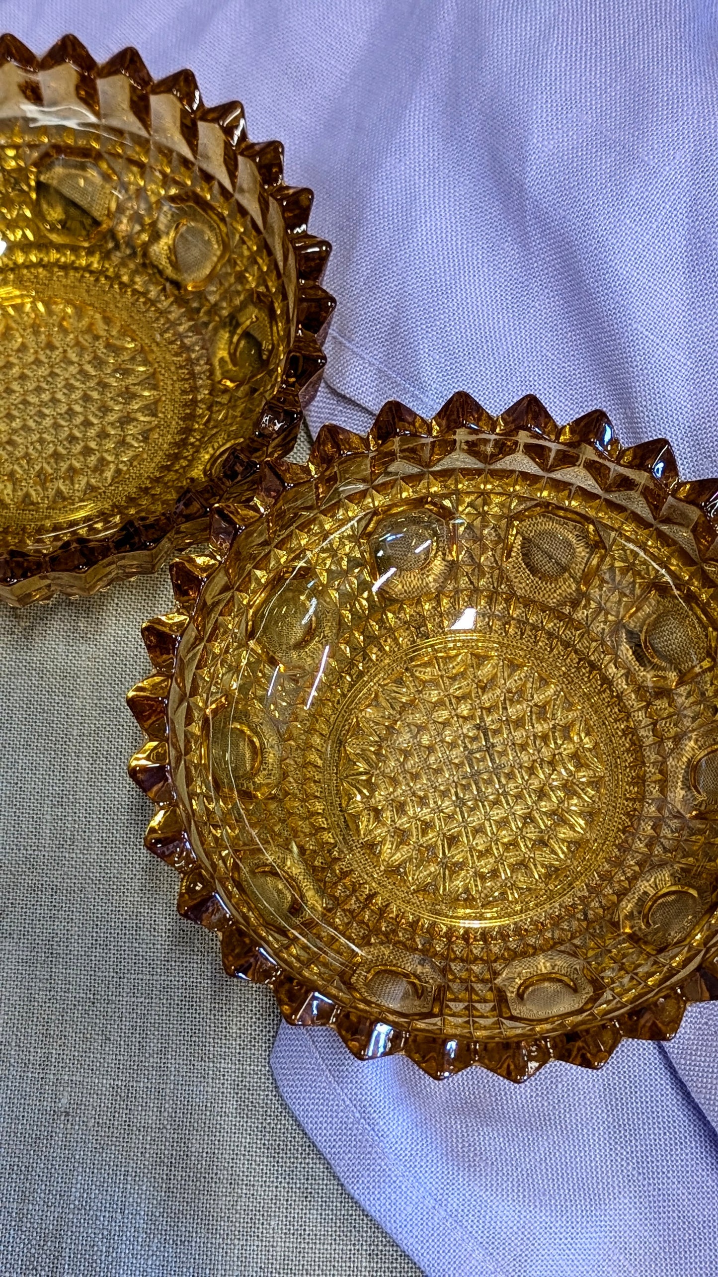 Vintage Amber Glass Bowls