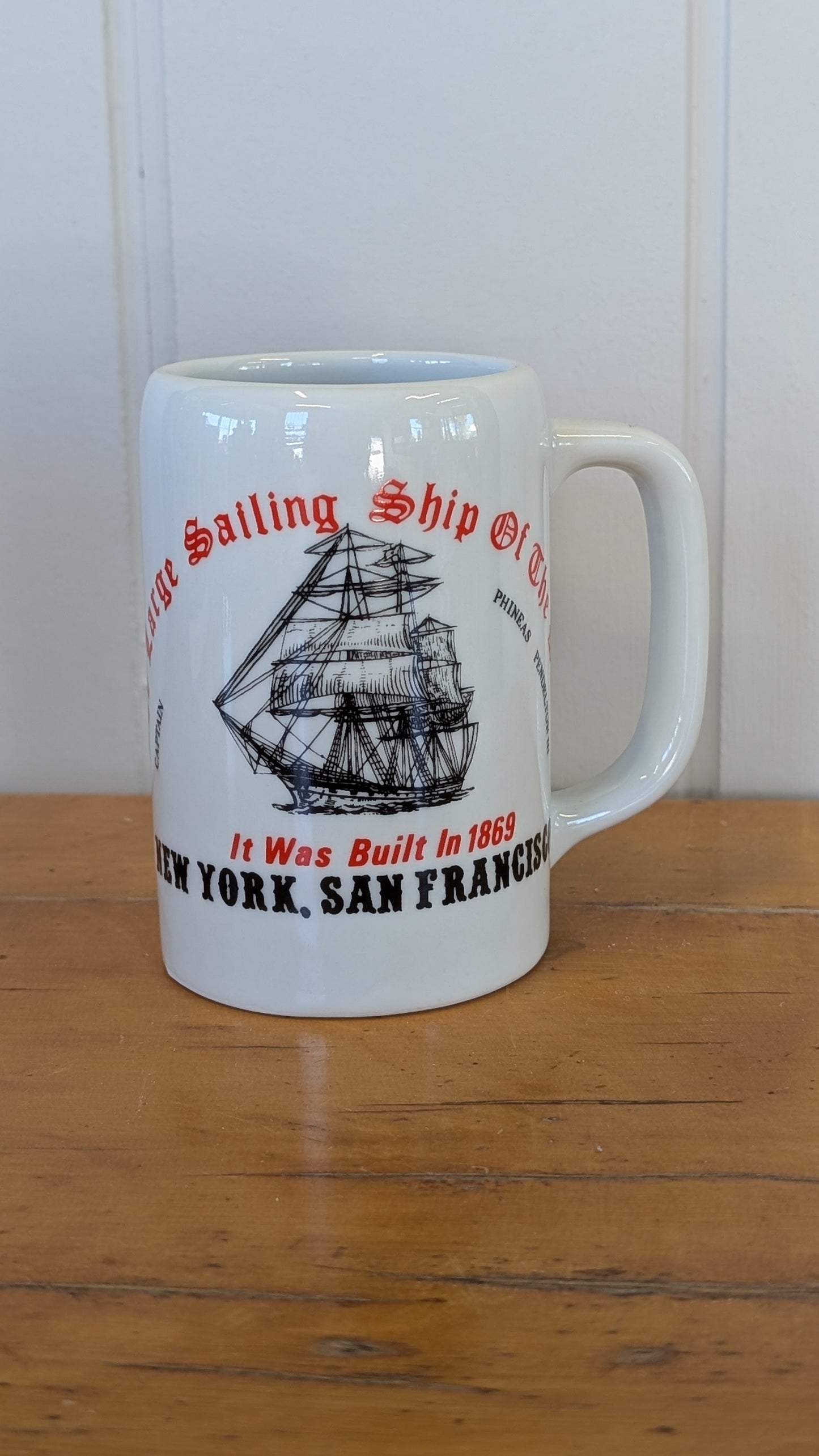 Vintage Porcelain Mug Stein New York San Francisco