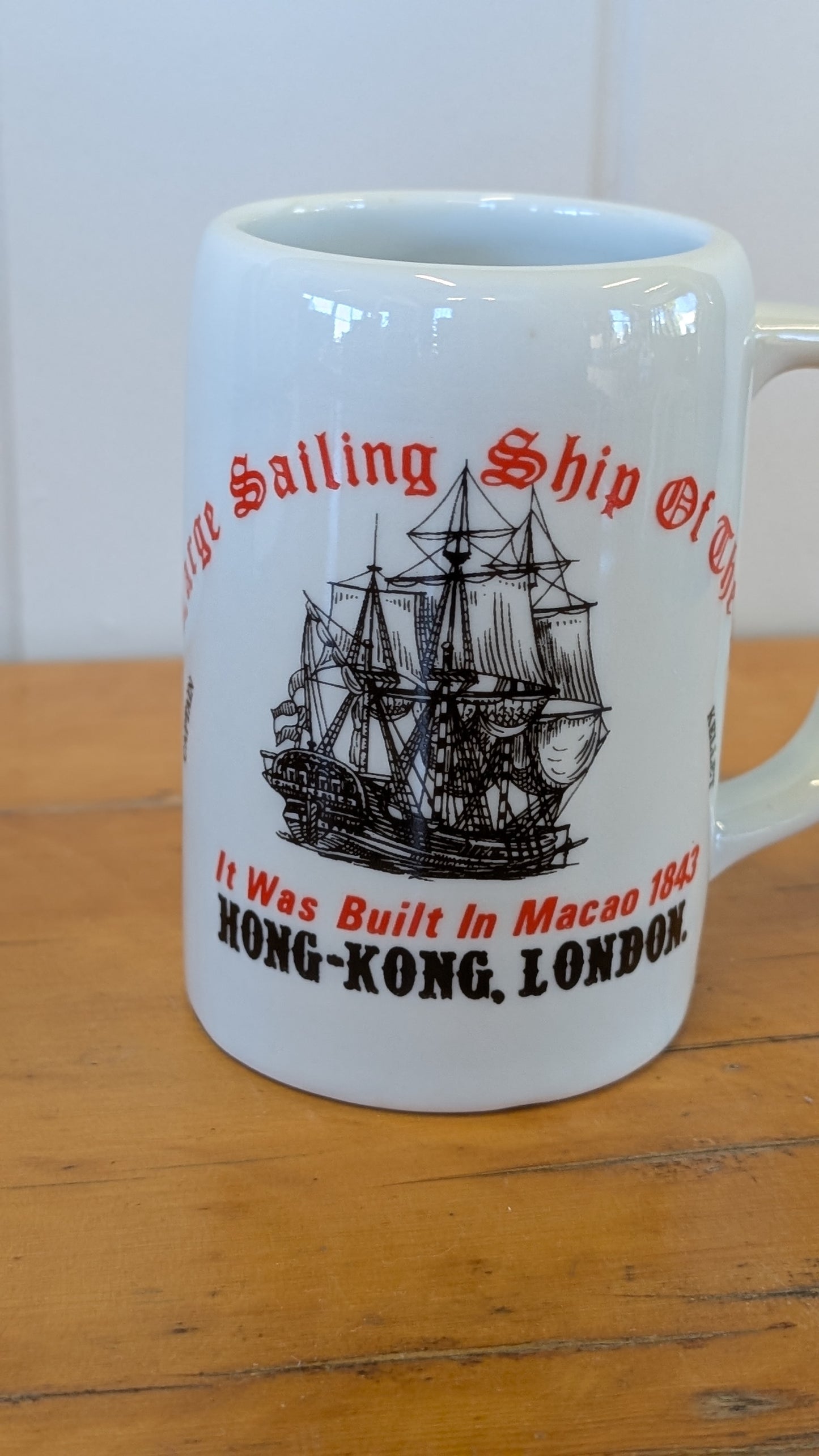 Vintage Porcelain Mug Stein Hong Kong London