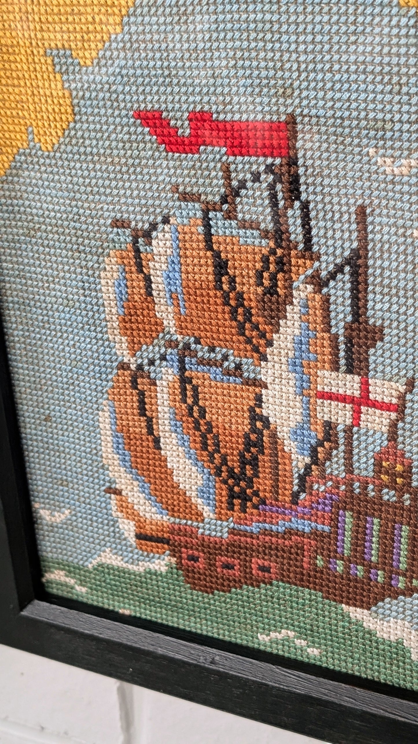 Vintage Galleon Ship Tapestry