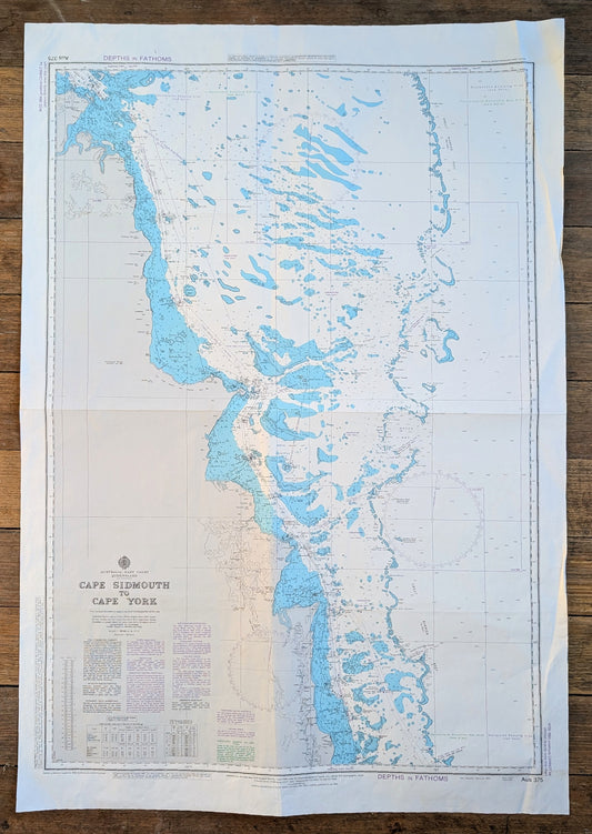 Queensland - Cape Sidmouth to Cape York far North Queensland Barrier Reef AUS 375 Chart / Map