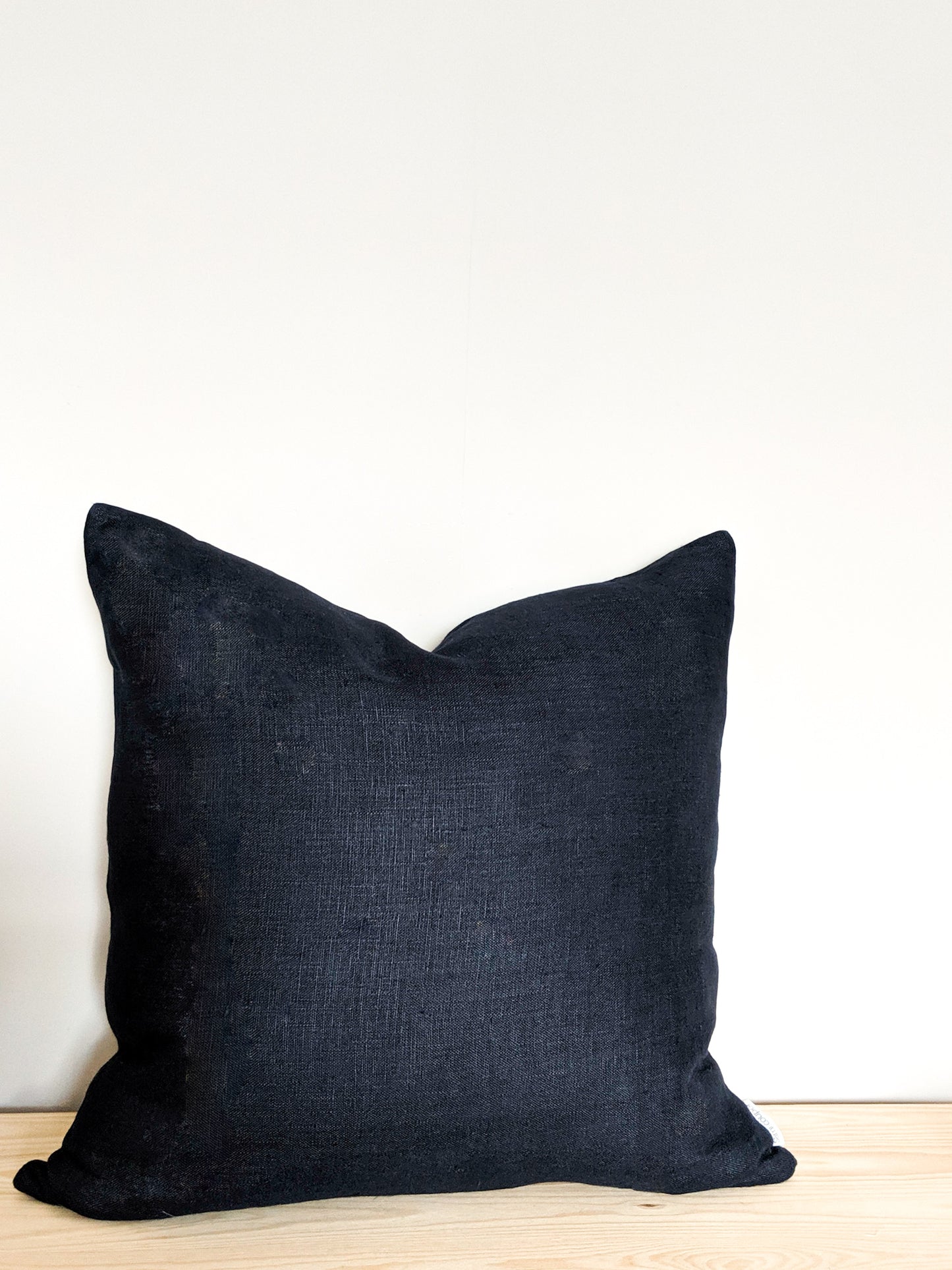 Nautical check linen cushion