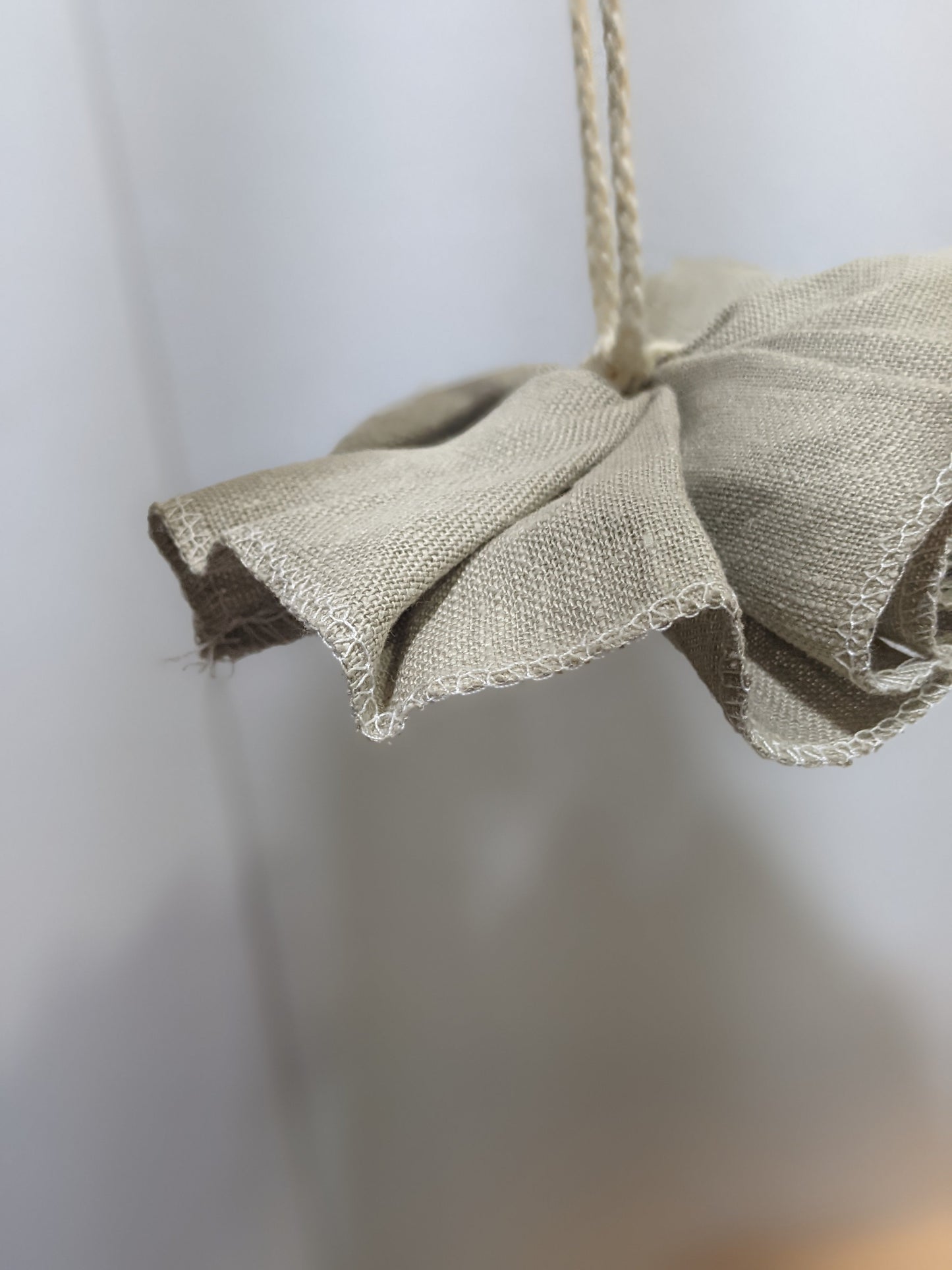 Natural Irish linen shower pouf