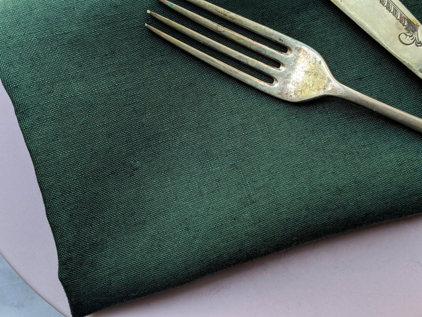 Green linen tea towel