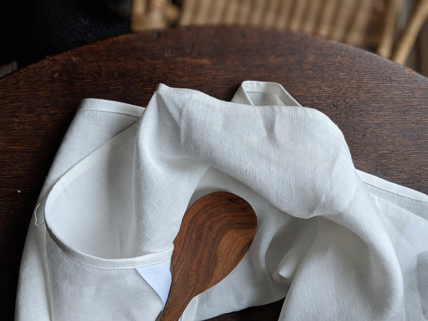White linen tea towel