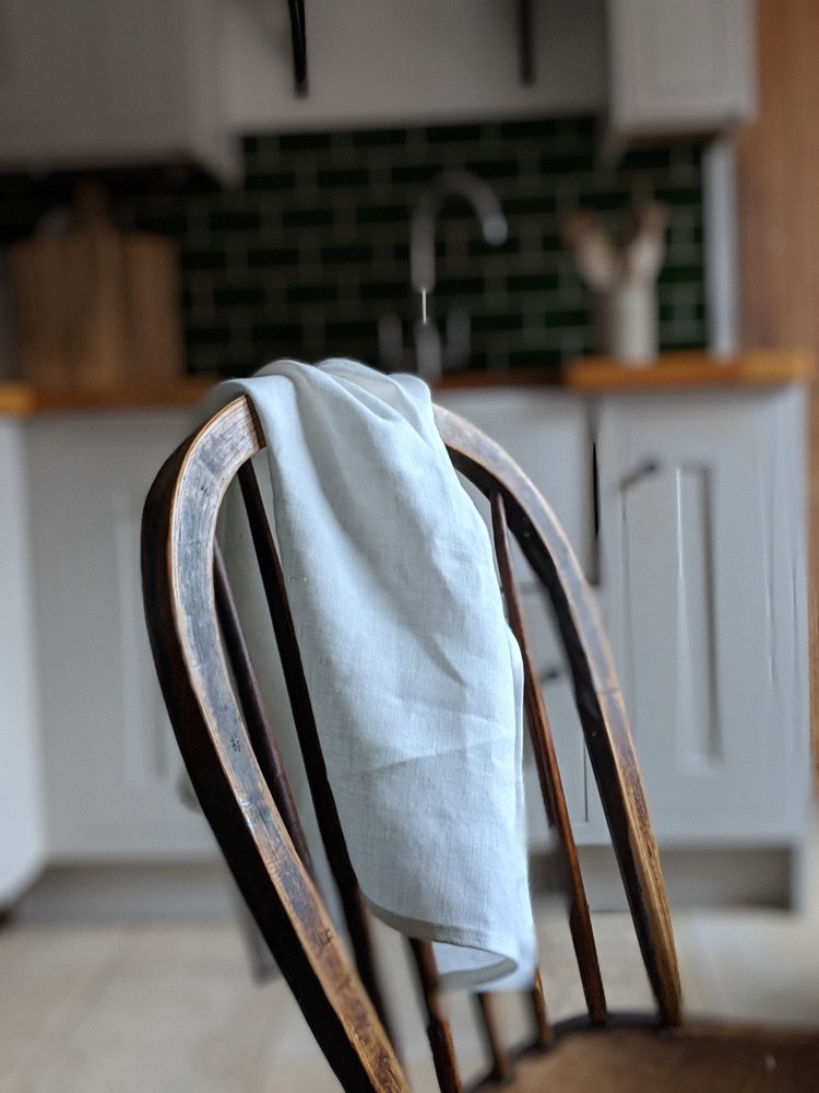White linen tea towel