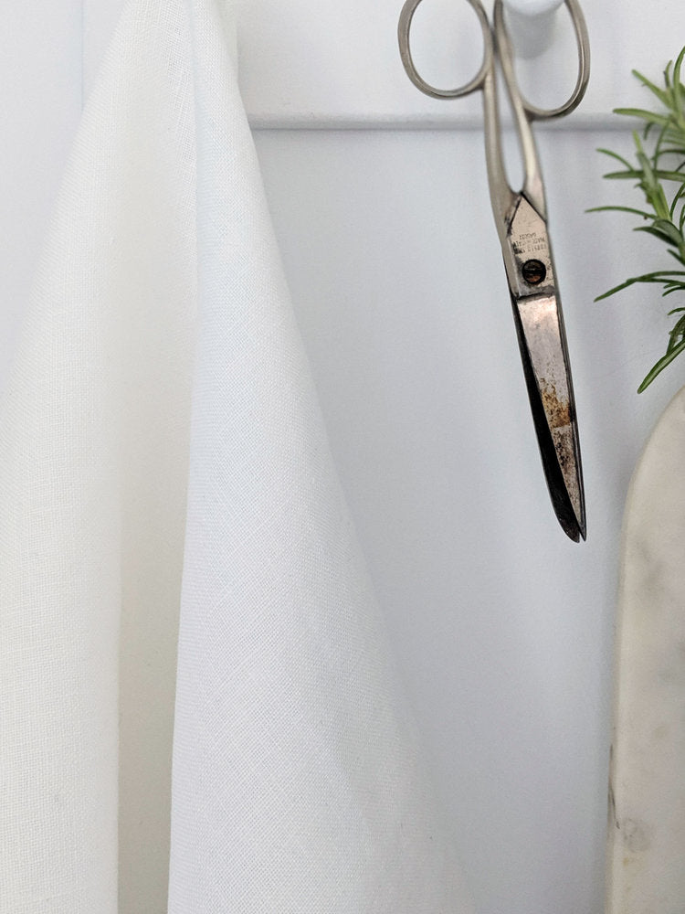 White linen tea towel